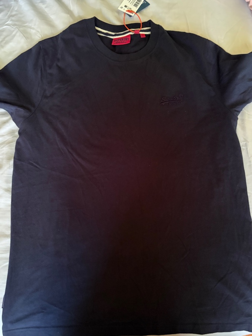 Superdry Men's Short Sleeve Crew Tee in Navy Blue